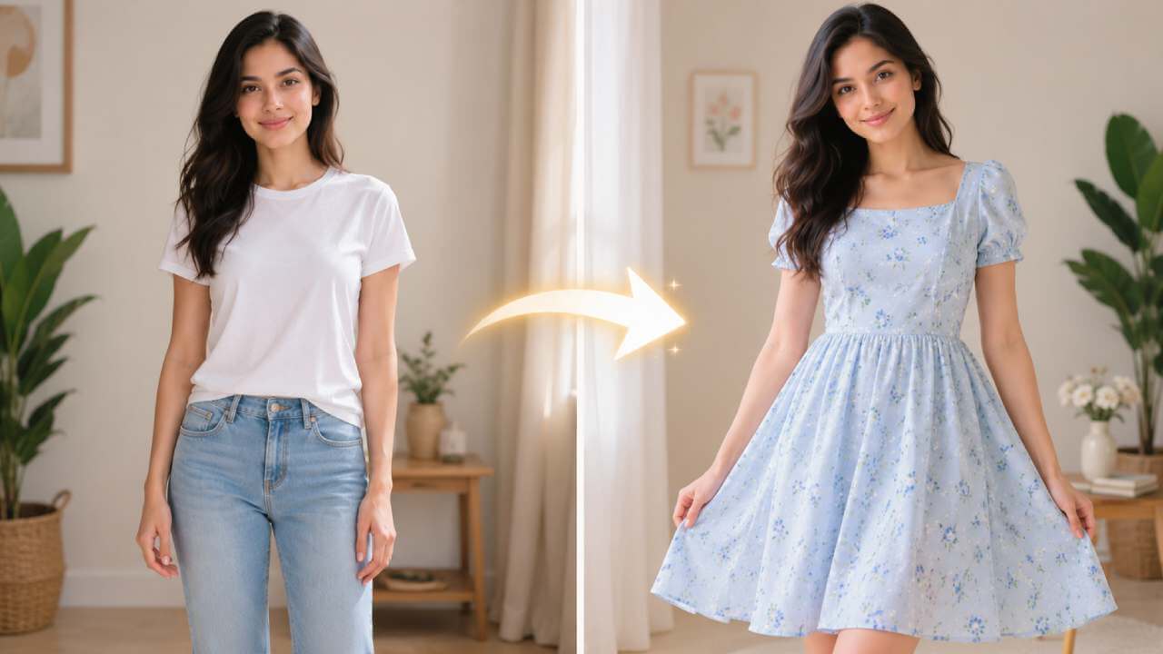 AI clothes changer example result