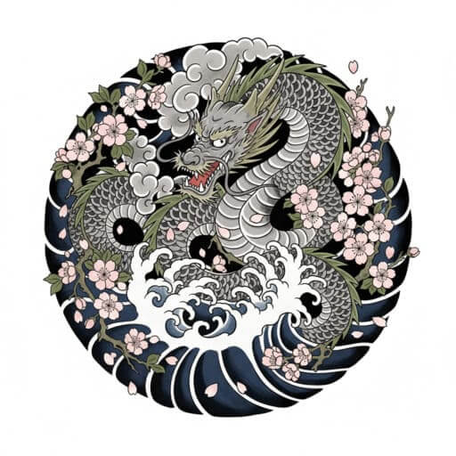 Beispiel für den Tattoo-Stil Japanisch