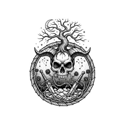 Beispiel für den Tattoo-Stil Holzschnitt